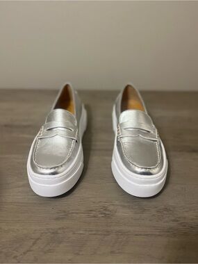 J/Slides Silver Loafers for Men